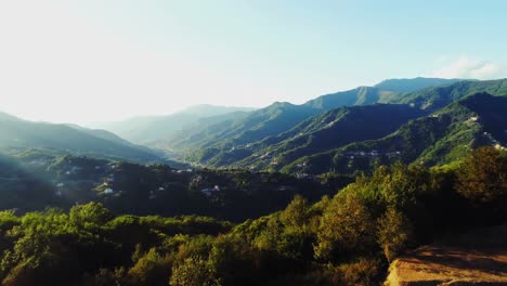 aerial view of mountains in countryside 4k