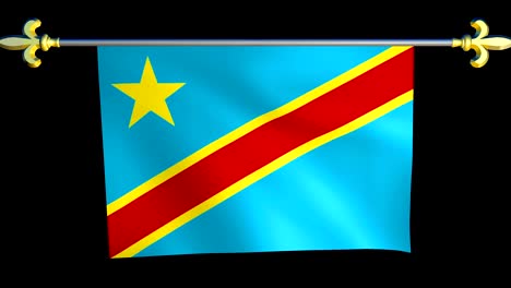 large looping animated flag of democratic republic of the congo