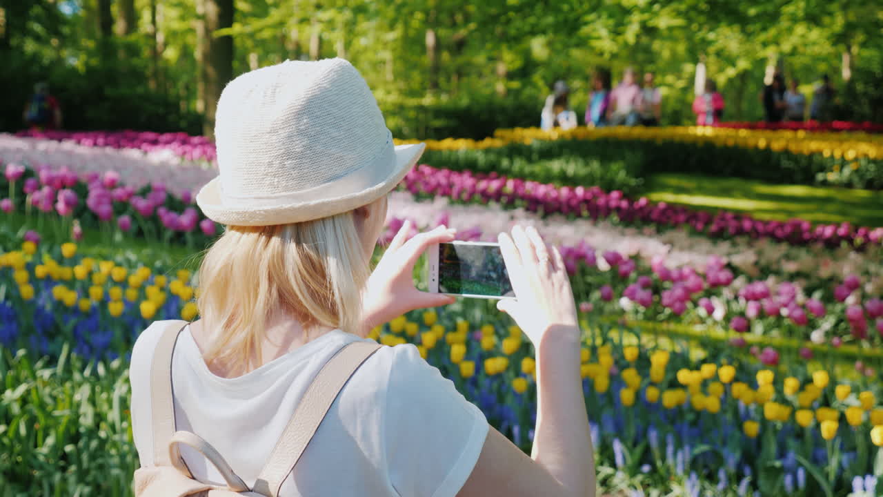 fotos turísticas de macizos de flores en amsterdam