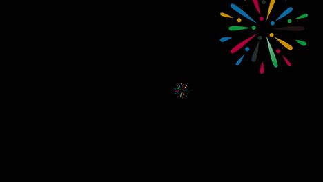 five color colorful fireworks effect video (background transparent)