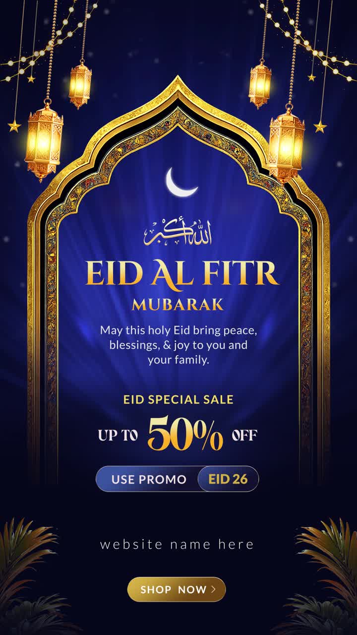 Eid al Fitr Mubarak, Promozione saldi islamici per storia social media