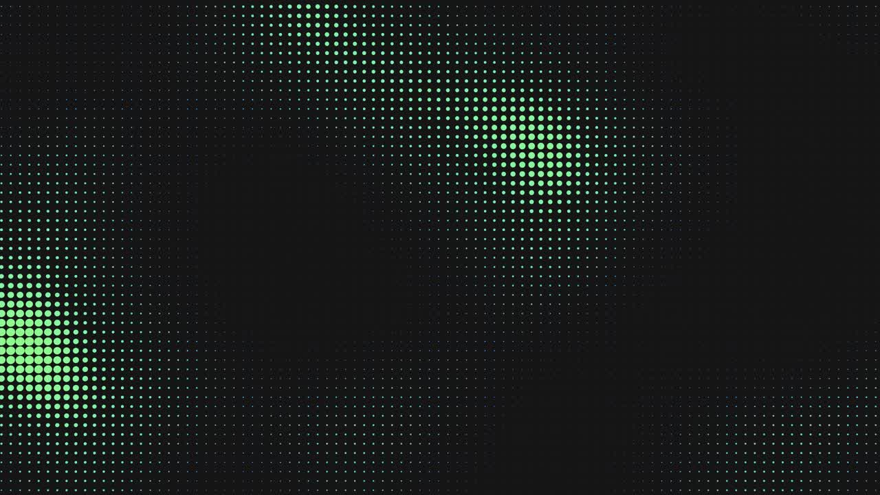 Animating Green Dots Forming an Abstract Halftone Pattern