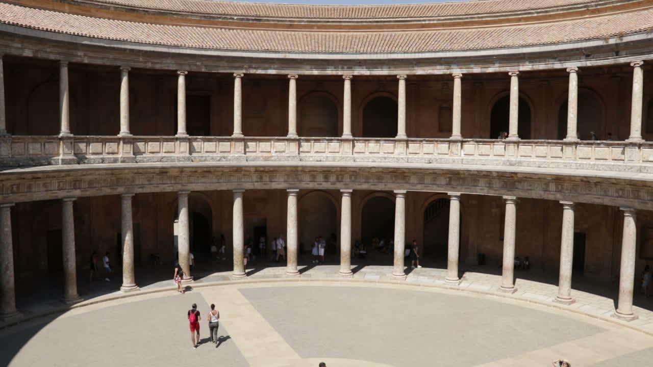 Courtyard with Columns and People