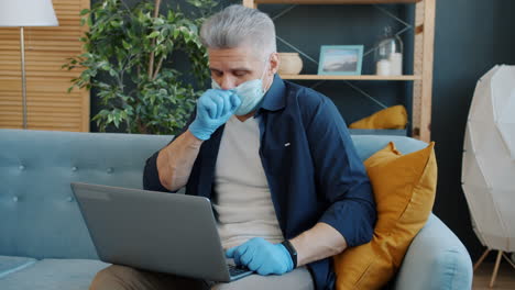 man working from home during pandemic