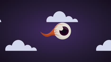 happy halloween celebration with eye animation