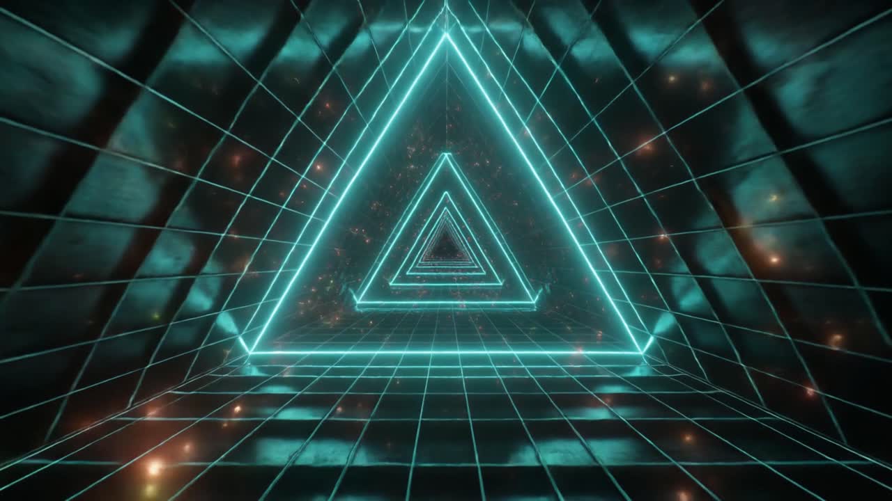 Seamless Loop of Flying Through a Retro-Futuristic Neon Tunnel