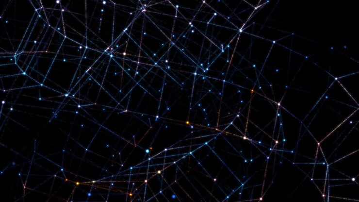 Sfondo tecnologico astratto con linee e punti animati