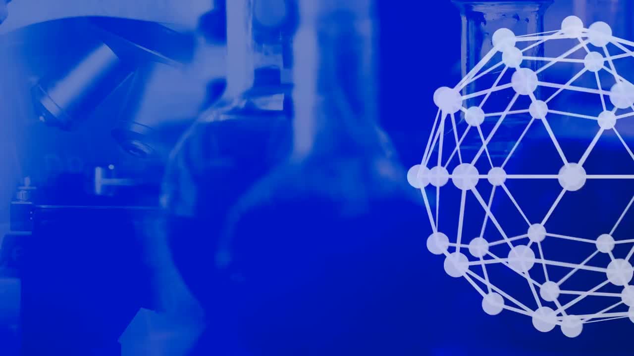 animación de formas en movimiento sobre equipos químicos