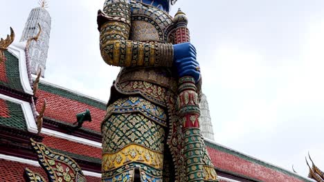 detailed view of a temple guardian statue