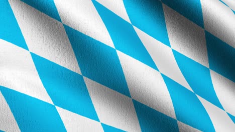 seamless loop 4k vdo. flag of bavaria, germany. 3d rendering illustration of waving sign symbol.