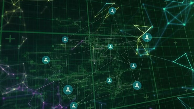 Digital Network Connection Animation with User Icons