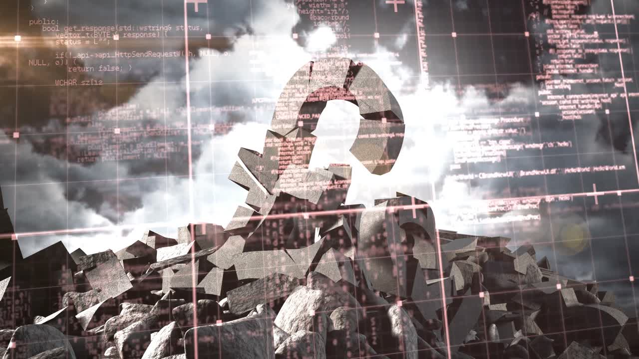 하늘과 구름에 대한 파운드 기호가 무너졌습니다.