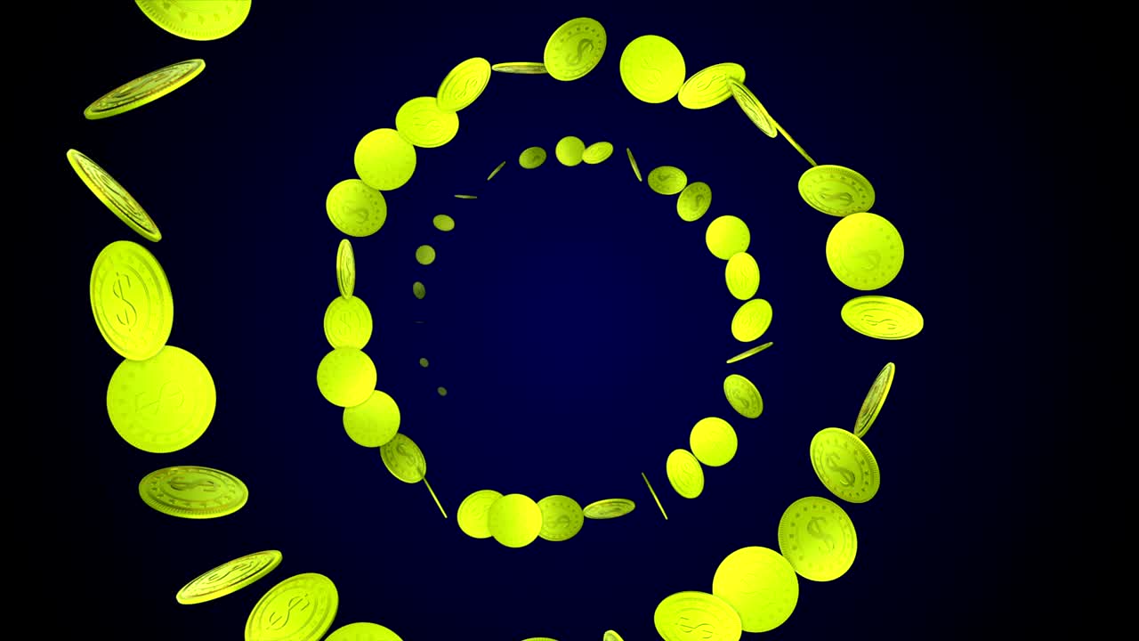 Dollars Currency Money Animation, Background, Rendering, Loop, with Alpha Channel