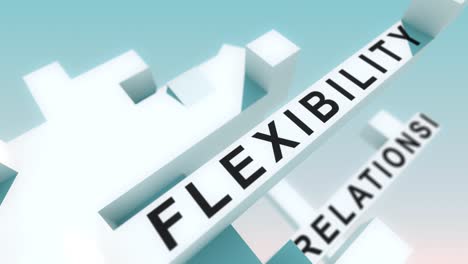 Outsourcing words animated with cubes