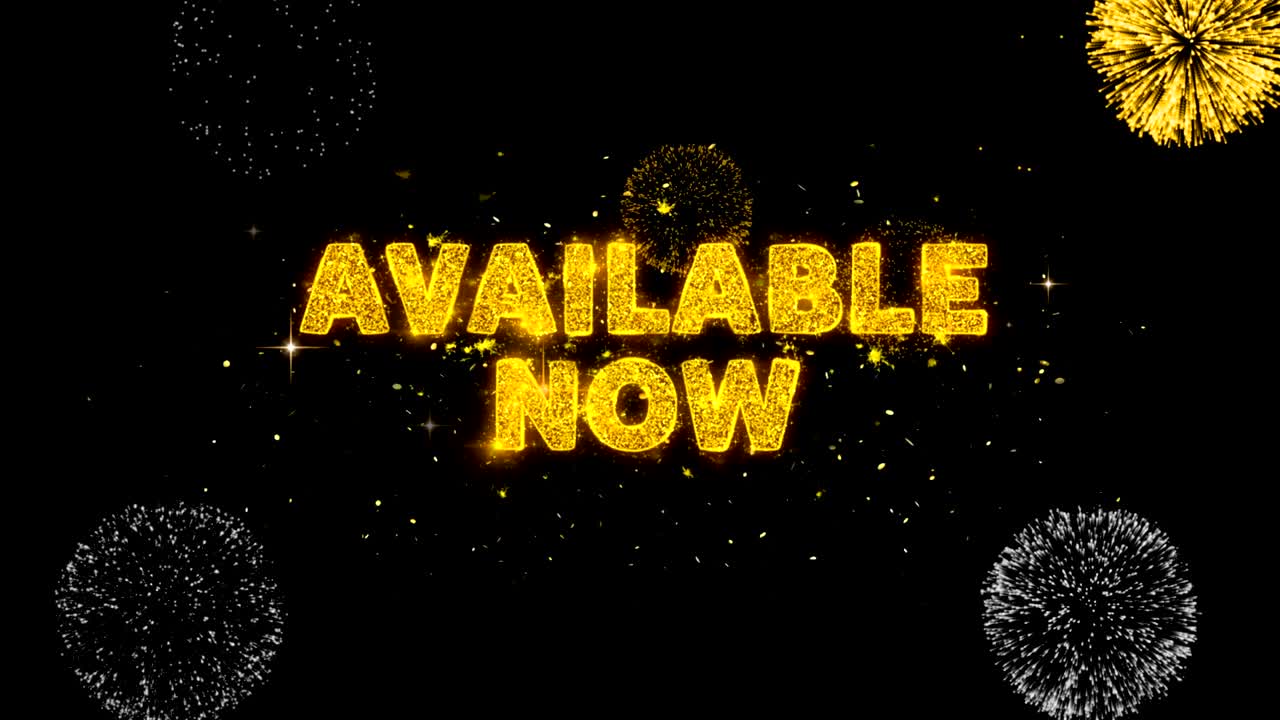 이제 사용할 수 있는 텍스트는 반이는 황금 입자 불꽃놀이에 대한 공개입니다.