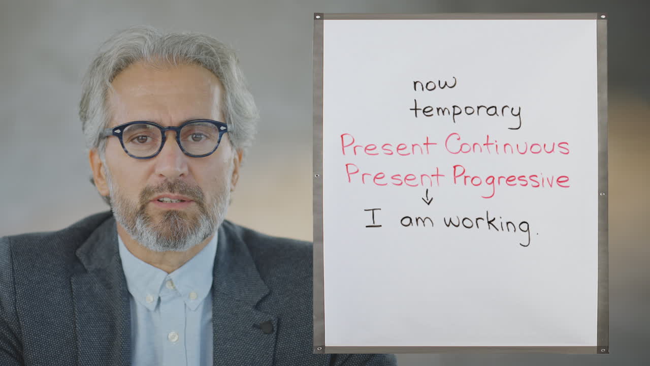 profesor de inglés que enseña a distancia