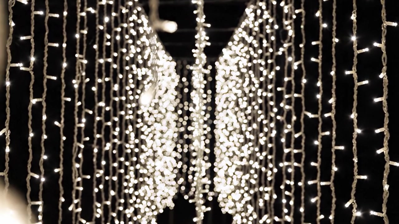 A Captivating Display of Twinkling Lights Creating a Stunning Pathway, Enveloped in a Magical Glow, Perfectly Illuminating the Surrounding Darkness