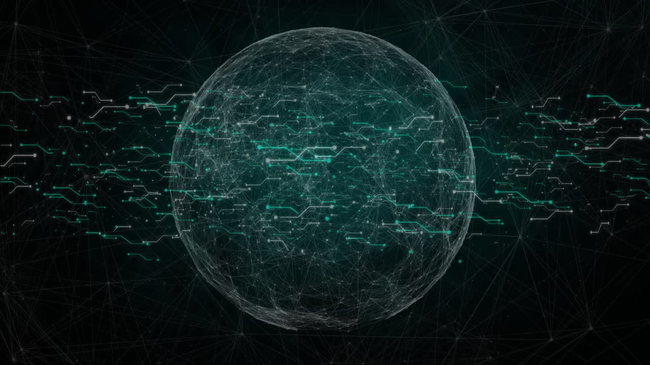 Spinning globe with network connections