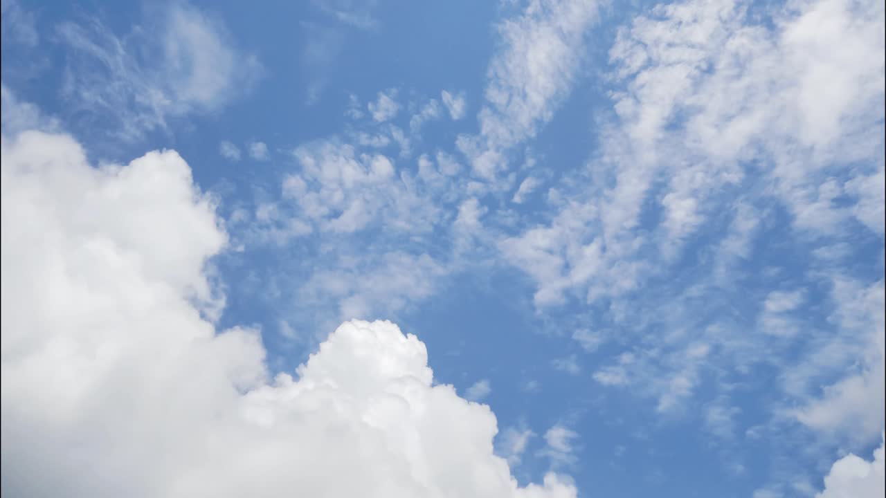 4k video Timelapse view of the moving cloud in blue sky. Beautiful sky with clouds background in time-lapse, Blue sky with clouds and sun, Clouds At Sunrise.