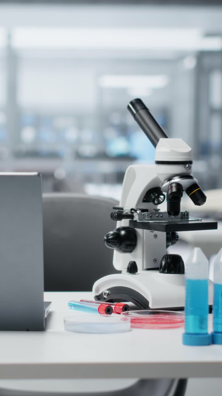 Vertical video Modern laboratory equipped with high tech equipment