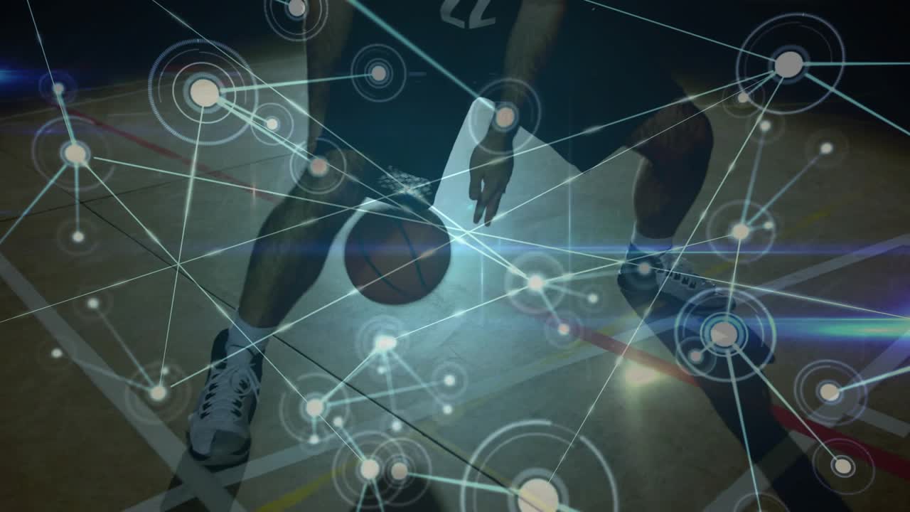 Basketball dribble starting man probing guard with ball seeking gap, overlay growing, crossing feet