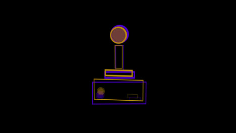 animación del logotipo del videojuego amarillo y púrpura
