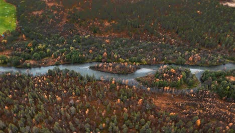 aerial view os the norwegian rural landscape in bekkamyra