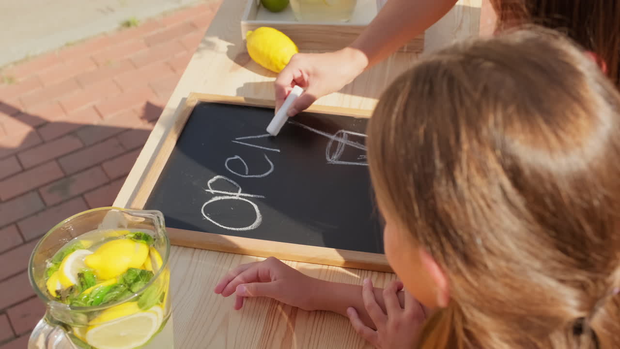 Chalkboard Open Sign At Lemonade Market