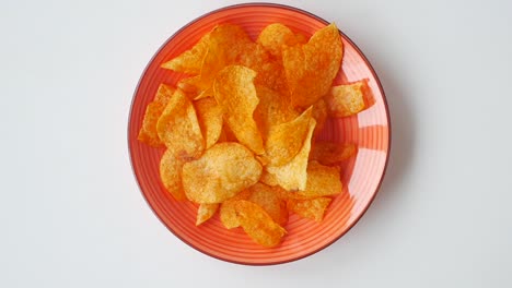 a plate of potato chips