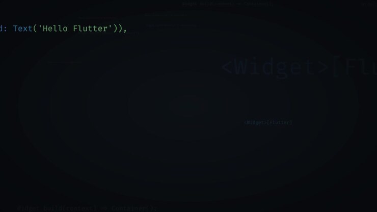 Flutter Programming Code Displaying on Dark Background
