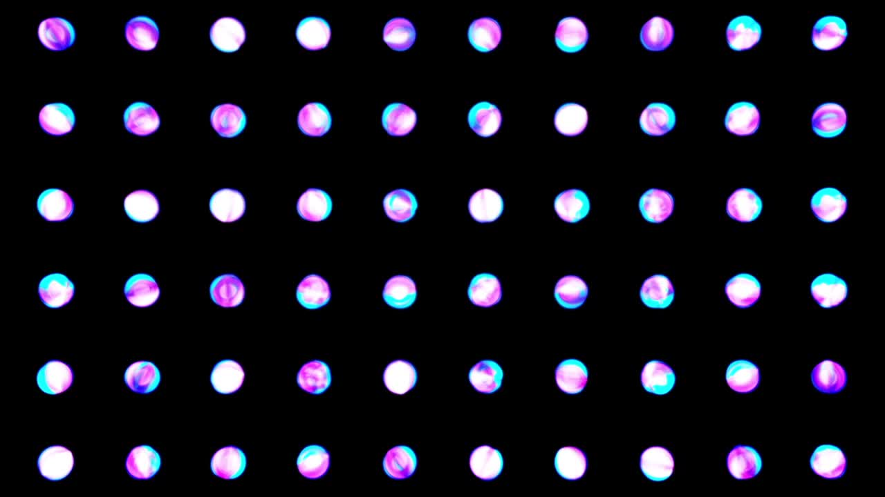 fondo negro con un gran número de pequeñas esferas brillantes. animación de bucle generada por computadora. animación. fondo moderno, diseño de movimiento sin fisuras para cartel, portada, marca