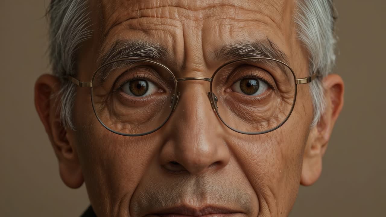 Close-up Portrait of a Man with Glasses