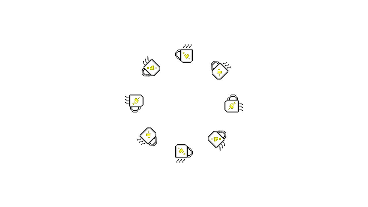 Pixel Art Mug Spinning Circle Animated Overlay Transparent 30fps (3)