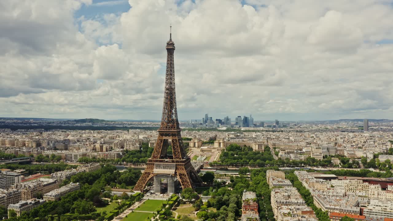 Eiffel Tower and Paris Cityscape from Above