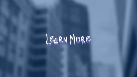animación de aprender más texto sobre el paisaje urbano
