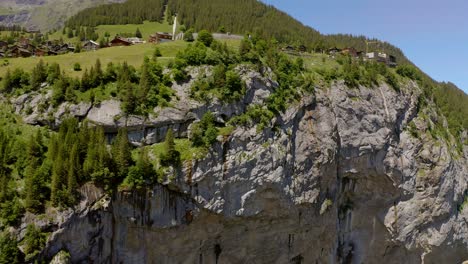 this is a drone flying closer and closer to a mountain