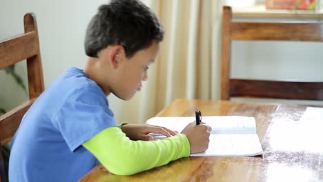 Zurück-Zur-Schule-Junge,-Der-Zusammen-Mit-Menschen-Ein-Buch-Liest-Stock-Footage-Stock-Video