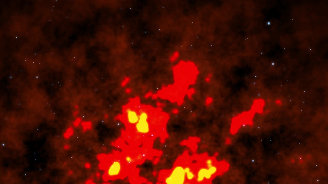 Feuerglutpartikel auf schwarzem Hintergrund