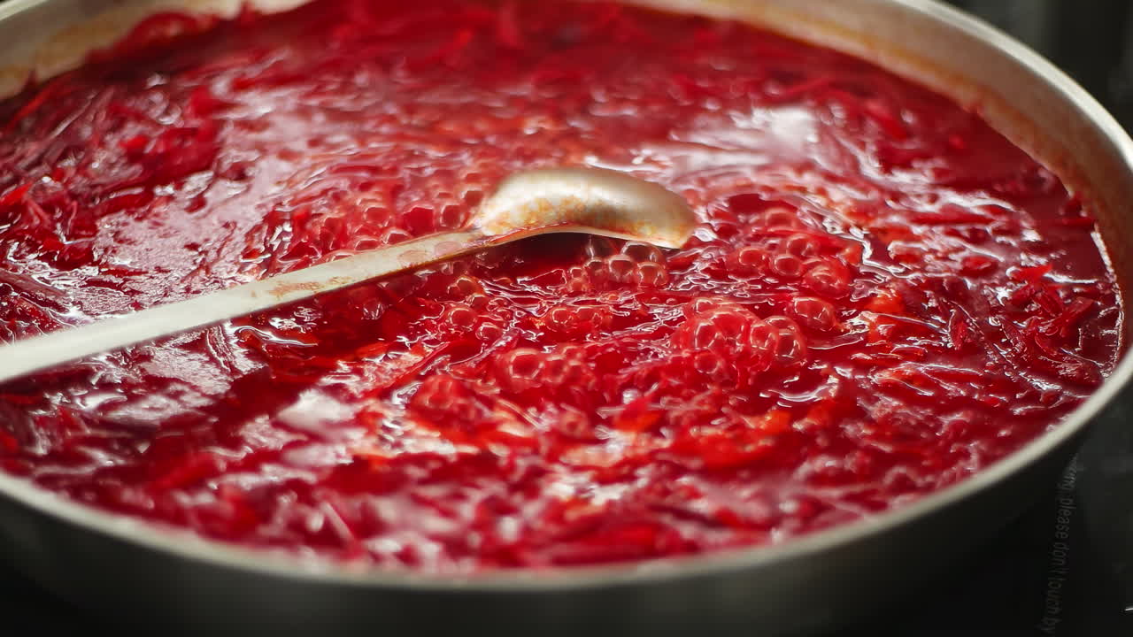 뜨거운 빨간 비트 수프 (borscht)