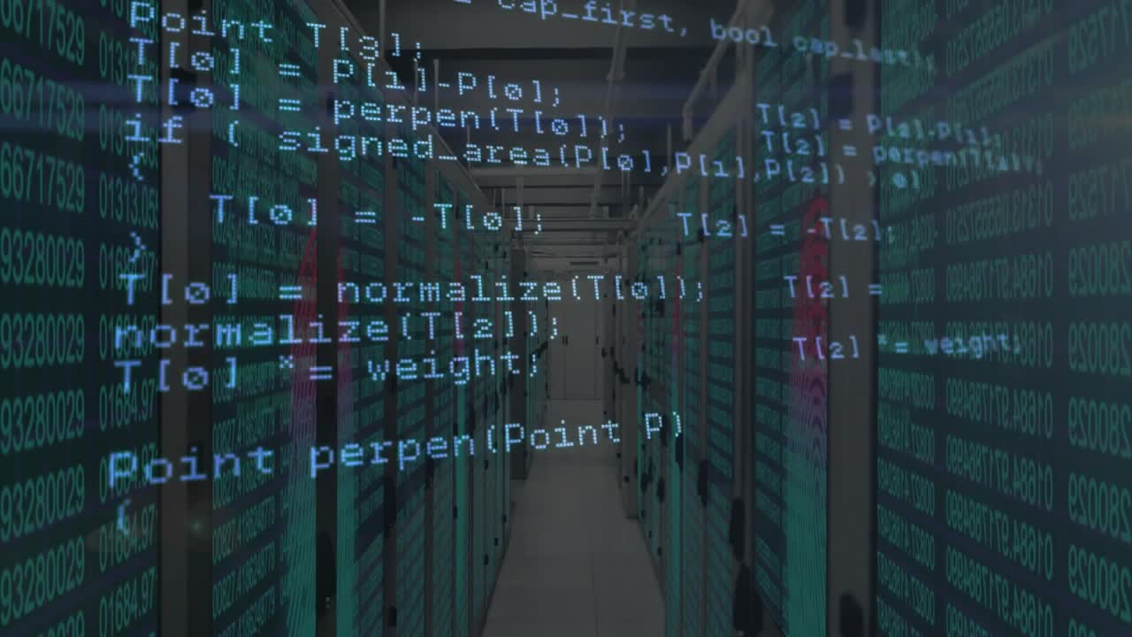 camera moving forward triggers code overlay scrolling to show C++ routines mapping server data