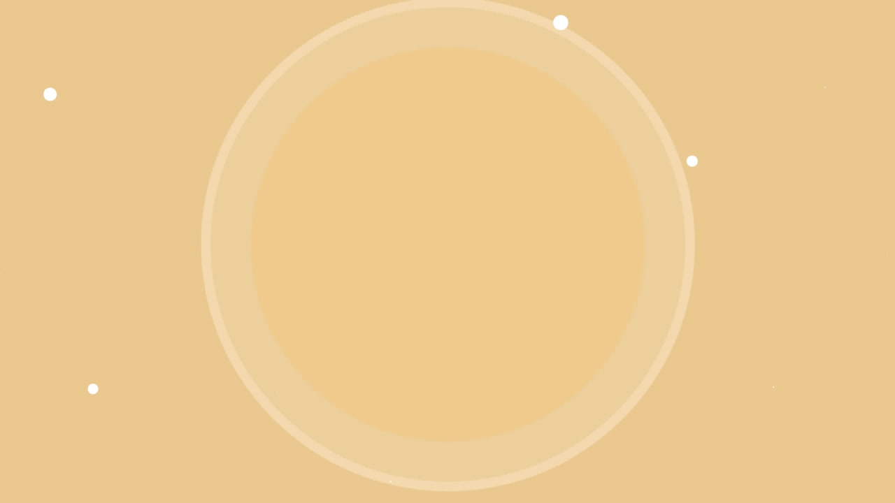 노란색 배경에 원활한 루프에 색 원 박동과 색 서클 패턴의 애니메이션