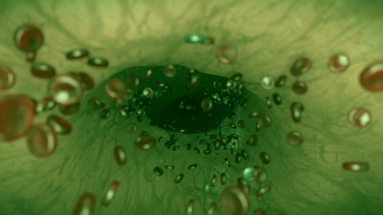 las células sanguíneas de la arteria de la vena verde ciencia ficción biología alienígena zombies 4k