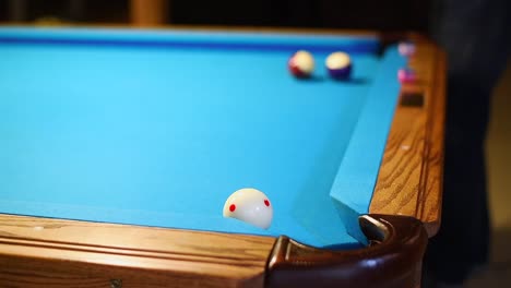 massey shot to go around obstacle balls to make the 8-ball in the corner pocket