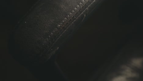 close up of an old bag with cracked leather surface