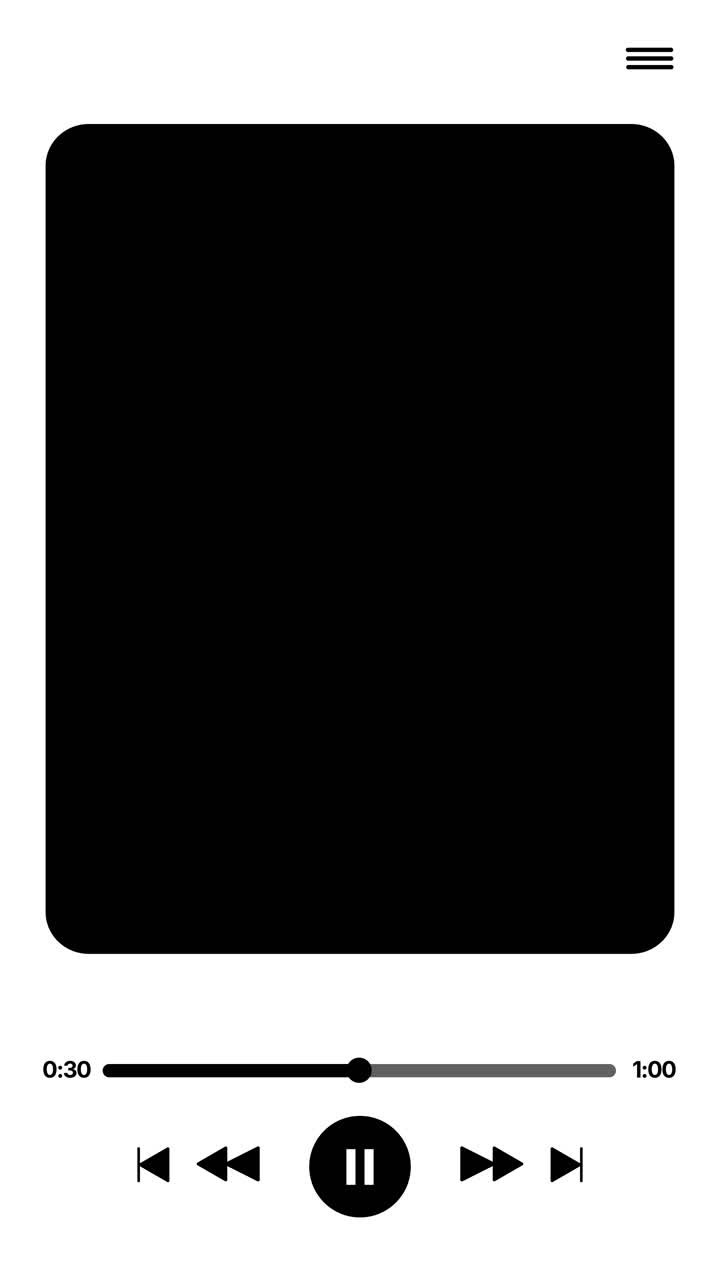 Smartphone Screen Displaying Video Player Interface with Black Content