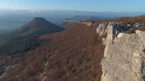 autumn mountain ridge aerial view