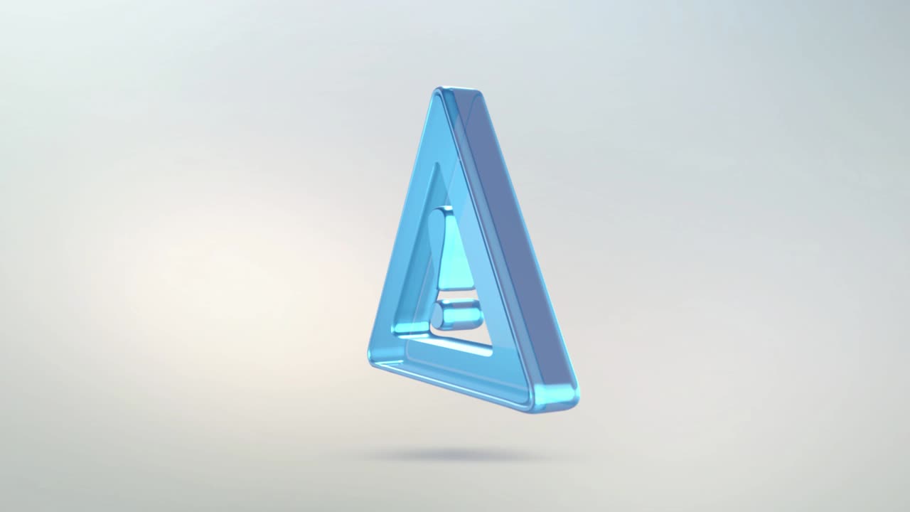 animación del icono de señal de advertencia con canal alfa. señal de tráfico aislada