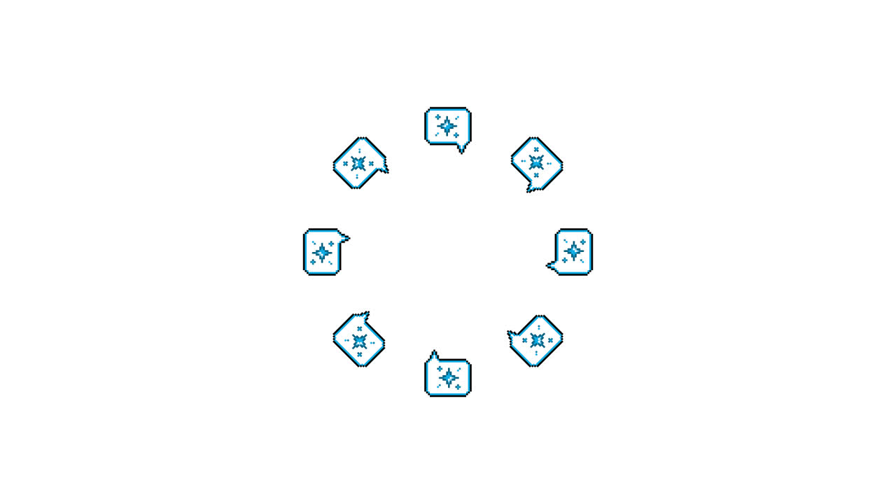 Pixel Art Speech bubble Particle Star Spinning Circle Animated Overlay Transparent 30fps (2)