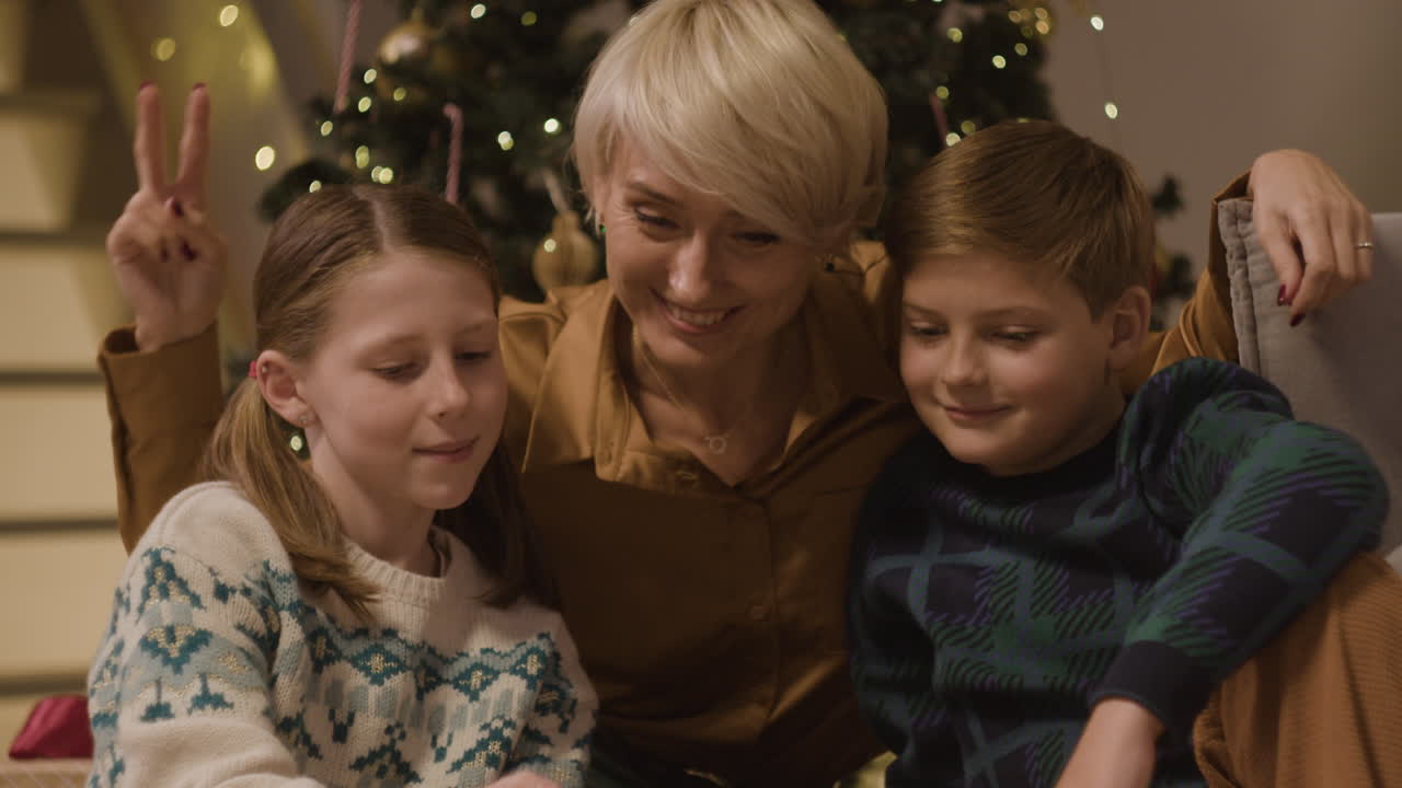 celebración familiar de Navidad