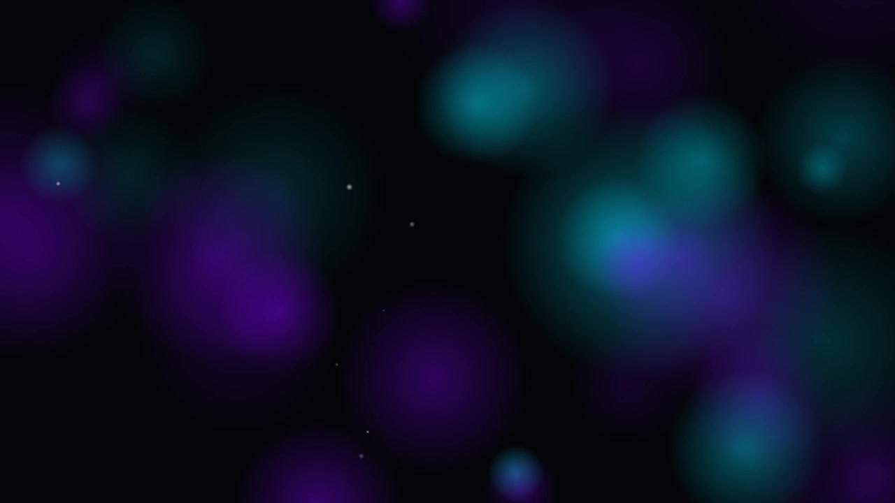 Abstract Motion Background with Floating Purple and Teal Bokeh Lights
